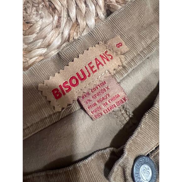 Vintage Y2K Bisou-Bisou corduroy Bell Bottom low waisted Pants 8 Tan - Picture 8 of 8